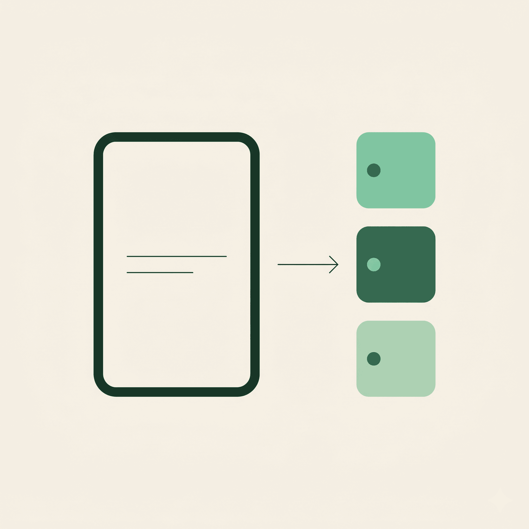 Illustration of a post being drafted once and targeted at several social platforms at the same time